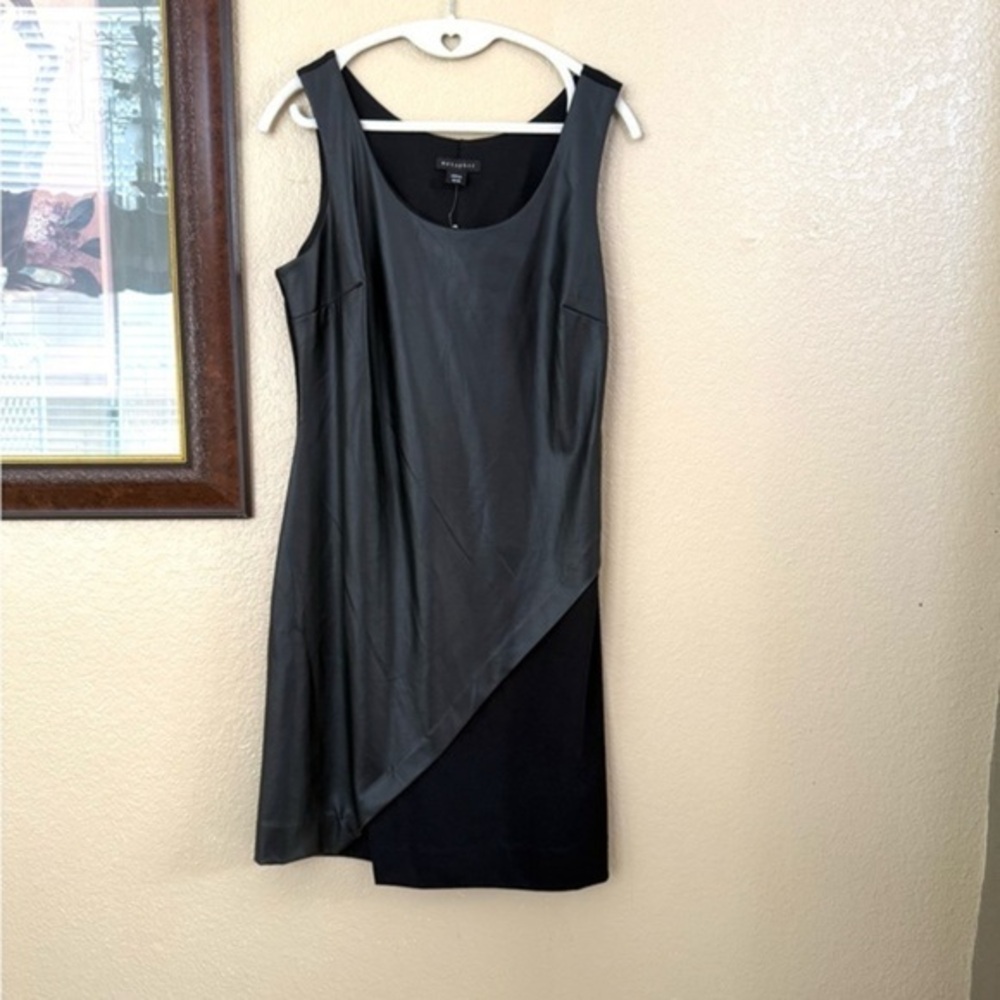 NWT Metaphor Black Onyx Faux Leather Dress Size Medium